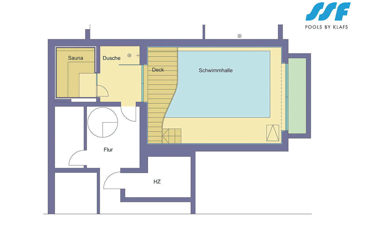 Schwimmhalle Grundriss